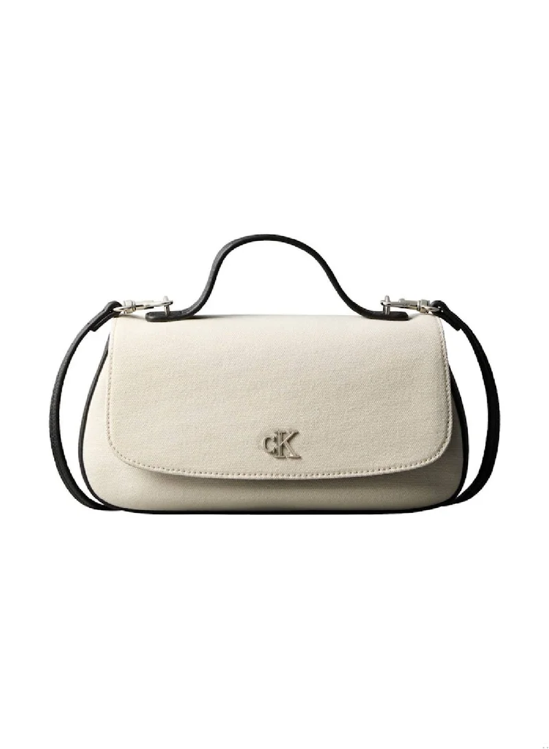CALVIN KLEIN Cotton Canvas Top Handle Shoulder Bag